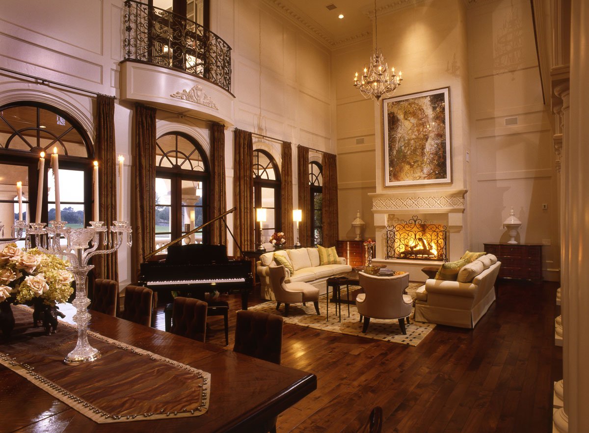 italianate mediterranean custom living room