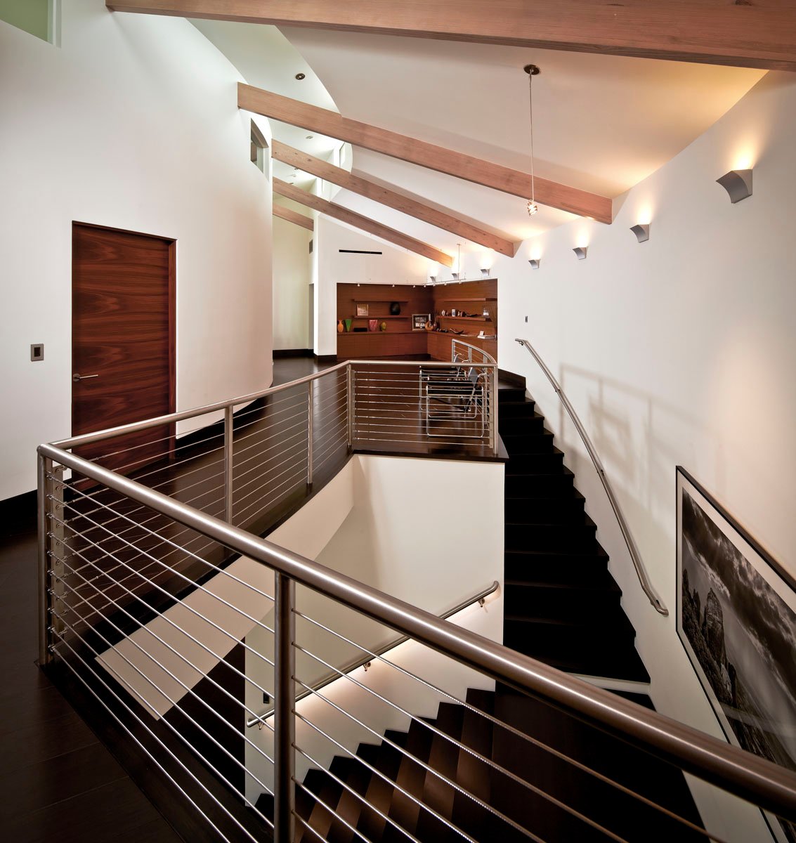 lakefront modern staircase