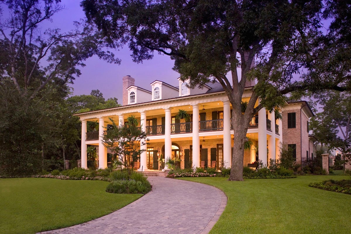 greek revival main driveway entrance