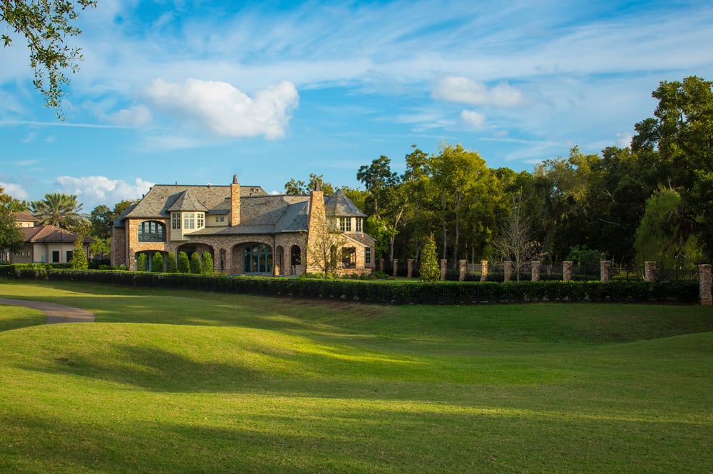 backyard lot of custom home