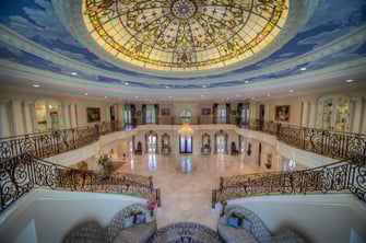 saddlebrook mediterranean grand hall wide shot ceiling design