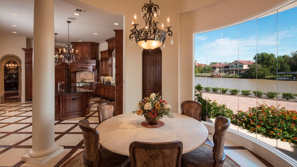 dining room window in custom home