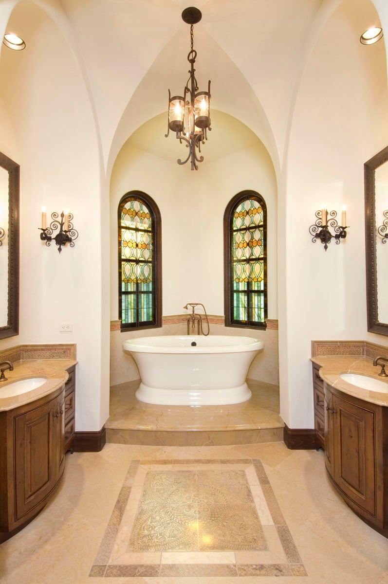 spanish colonial bathroom close up