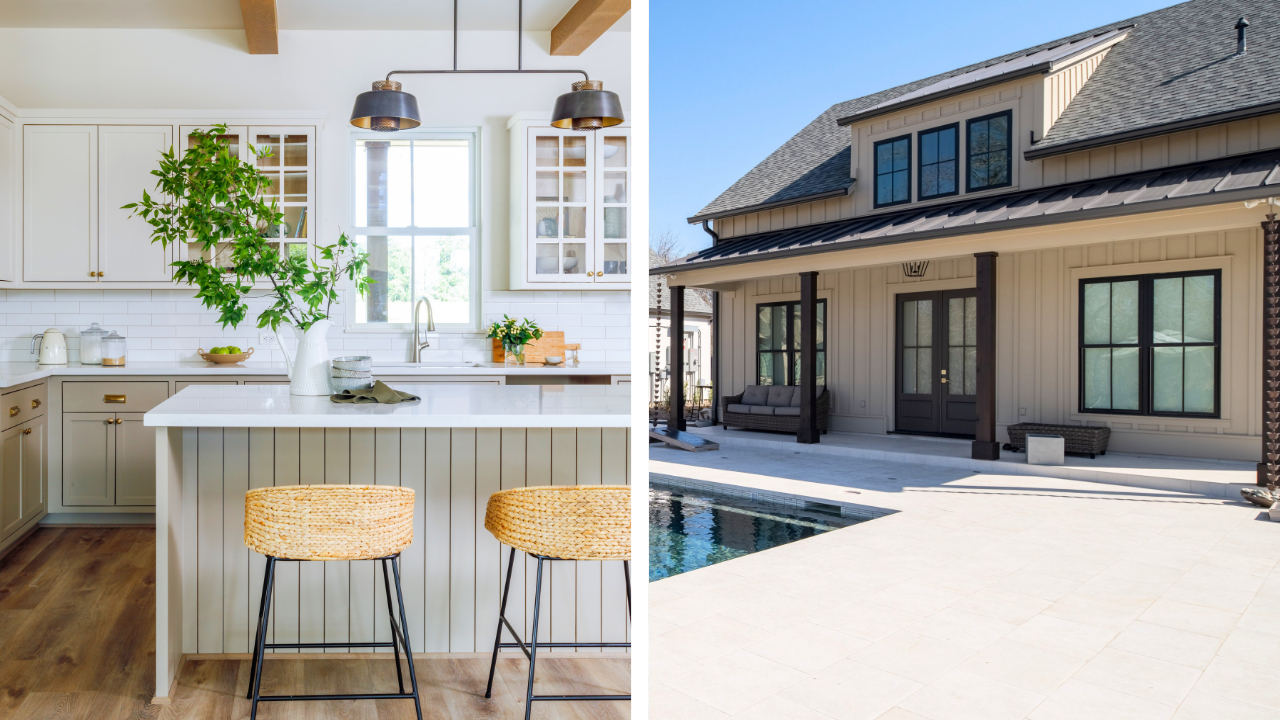Family-friendly custom home with functional kitchen, covered patio, pool, and long-term outdoor living design