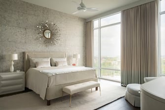 warm modern custom condo bedroom