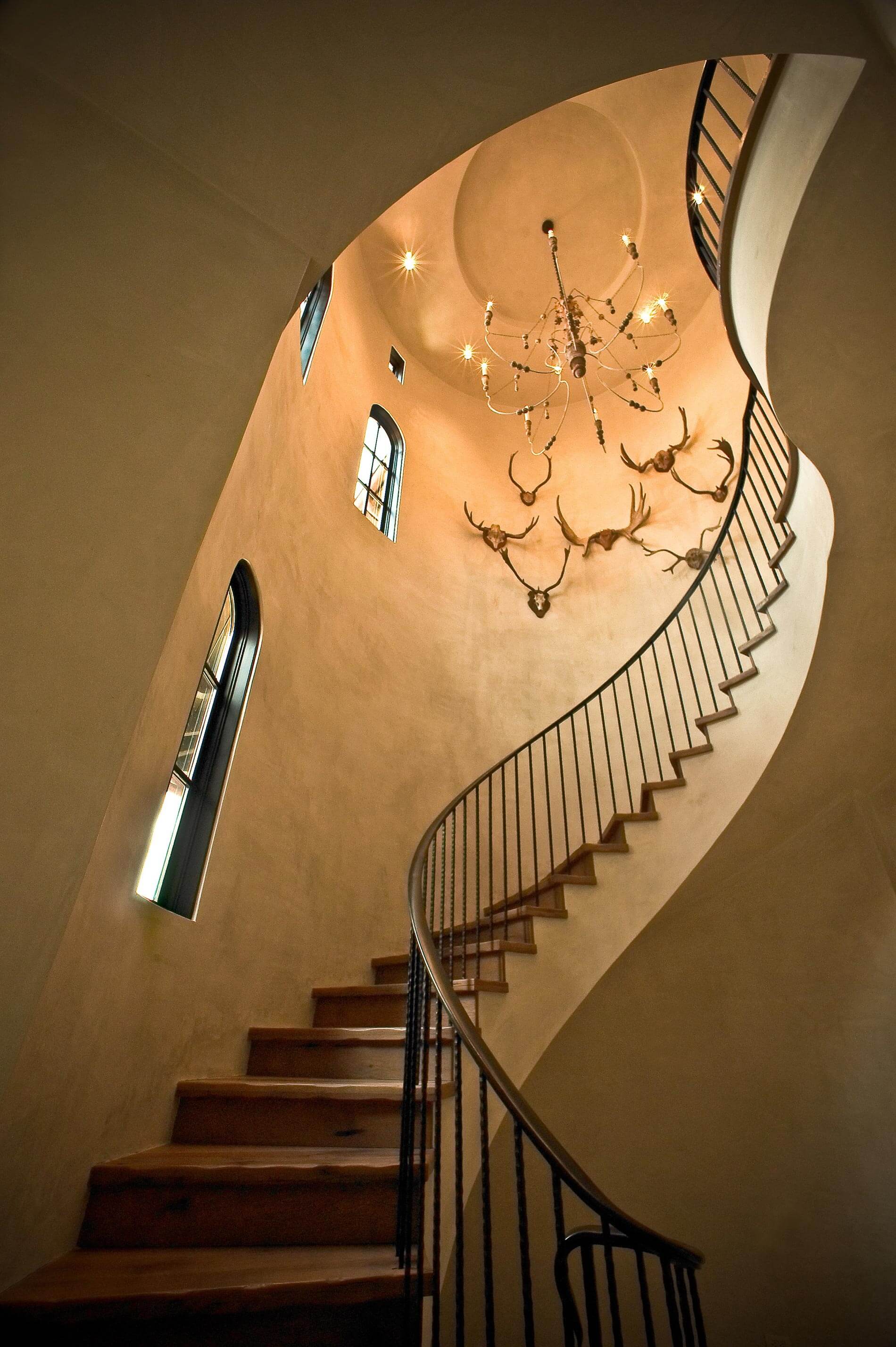 luxury tuscan villa spiral stairs