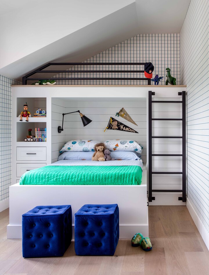 cedar shake transitional kids room