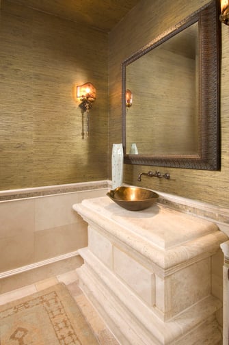 Powder room custom marble design