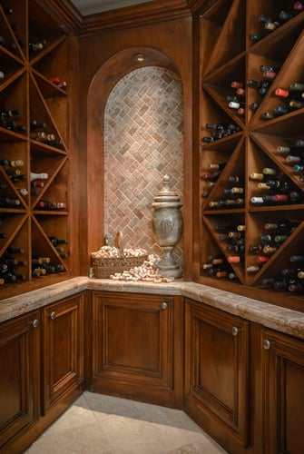 italianate mediterranean wine cellar