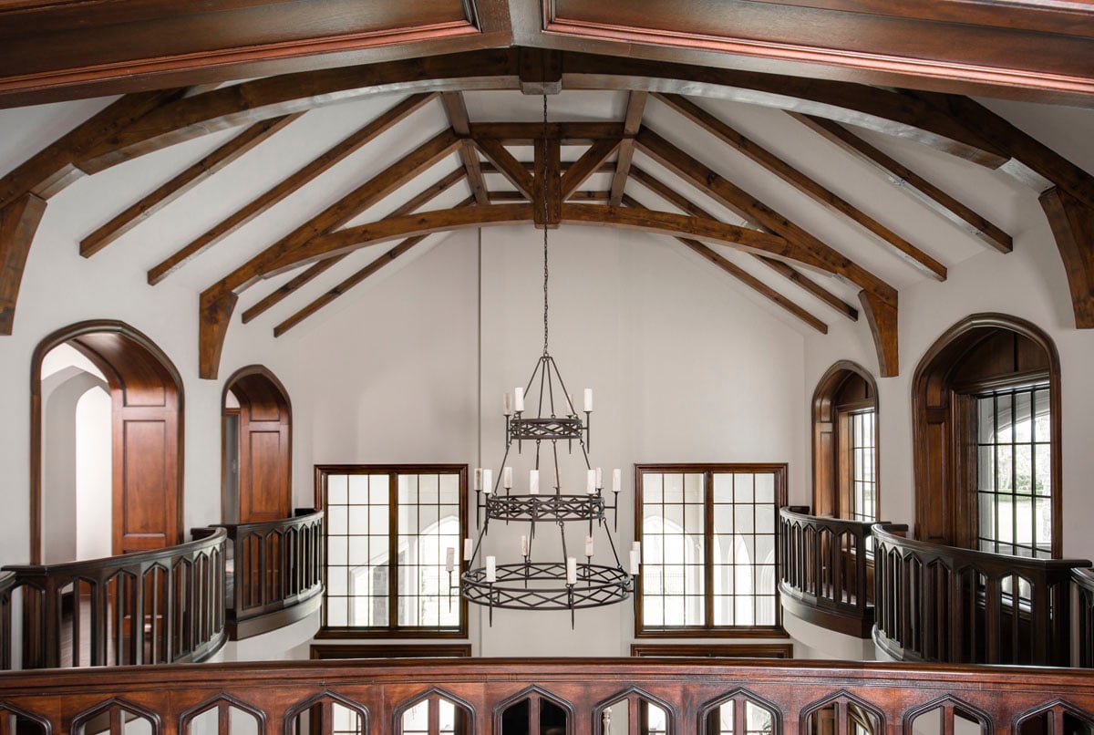 english tudor chandelier second floor