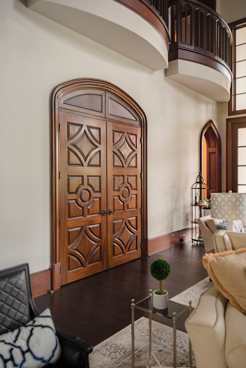 english tudor living room door