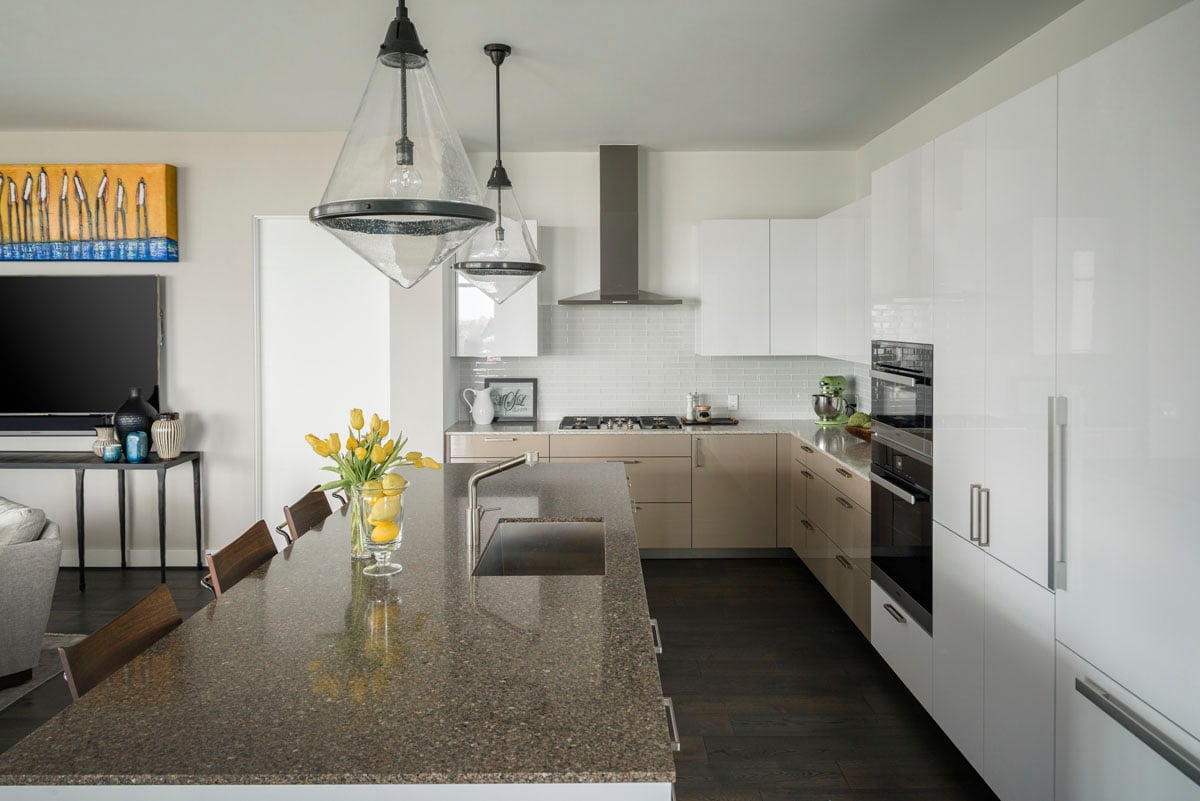 condo transitional custom kitchen countertop
