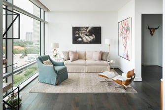 condo transitional custom living room