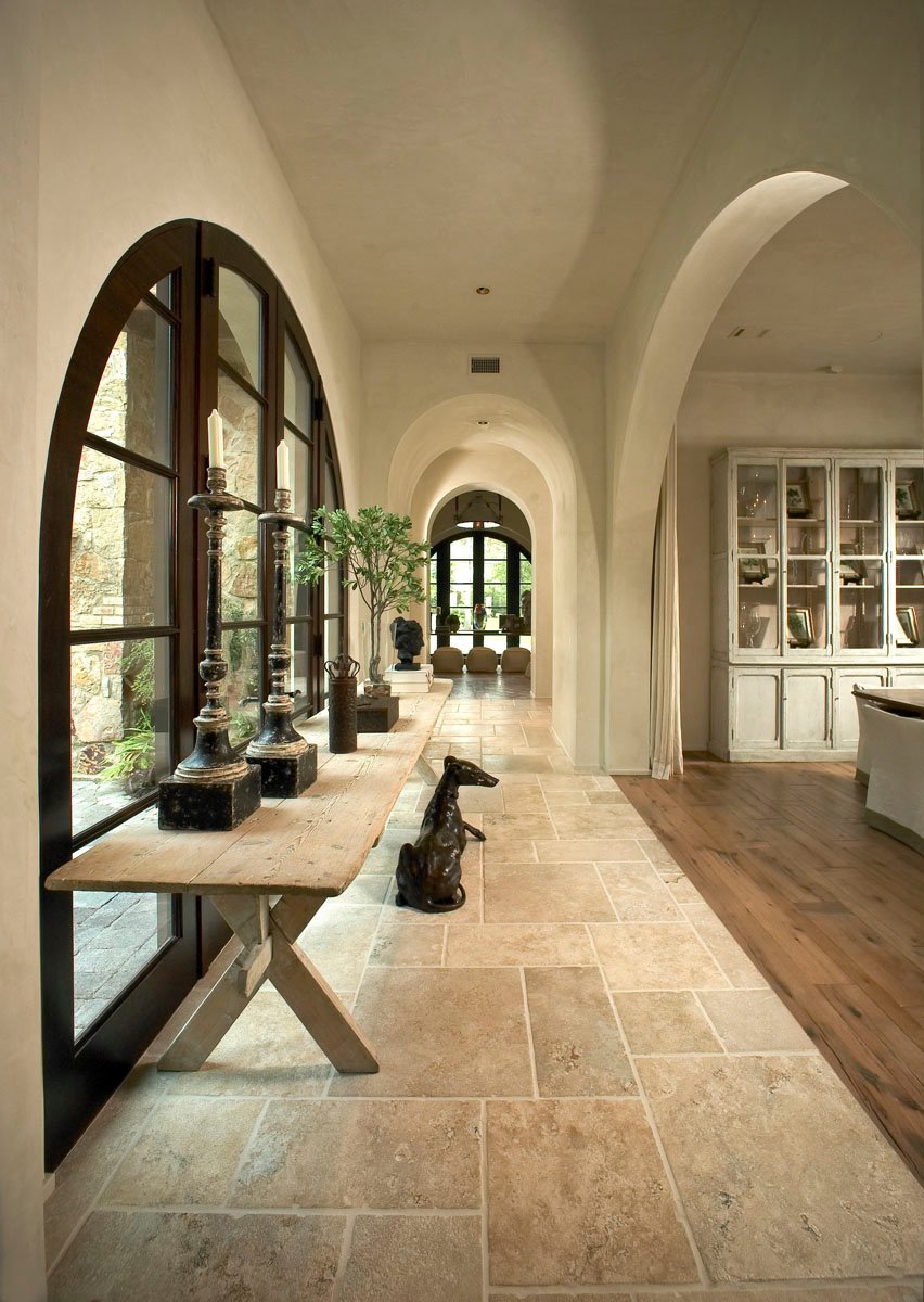 custom tuscan villa hallway