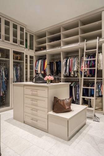 warm modern custom condo closet