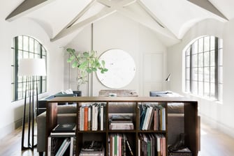 bookshelf in an english manor 