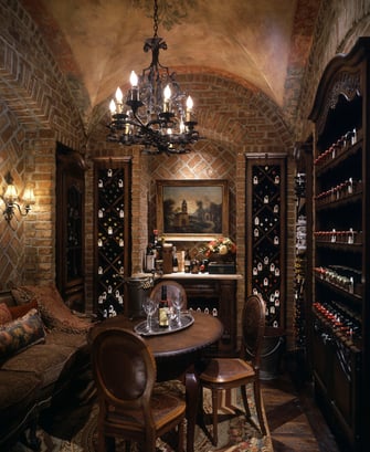 french chateau wine cellar