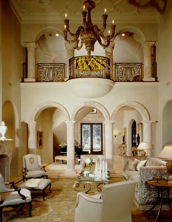 custom classic mediterranean living room