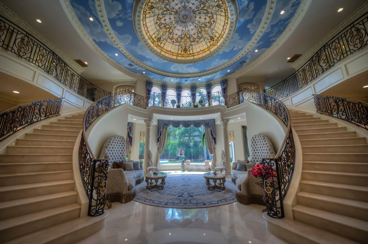 saddlebrook mediterranean grand entrance staircases