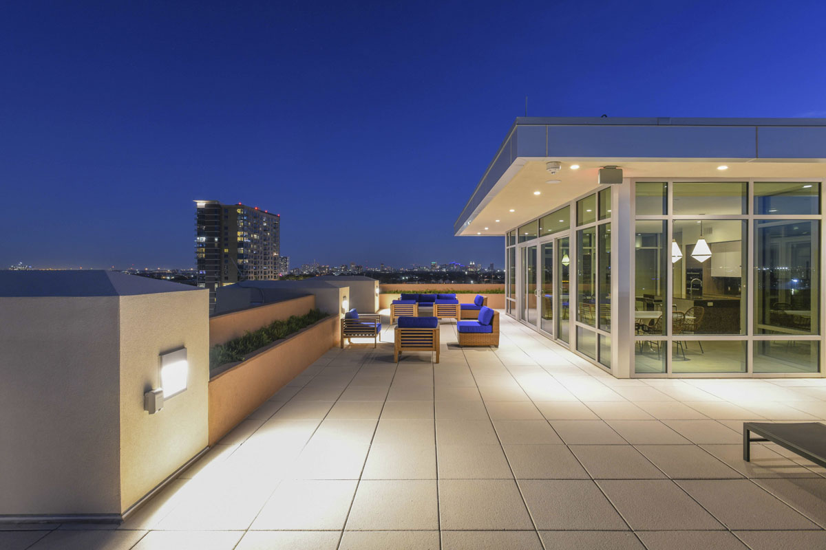 condo transitional custom roof patio